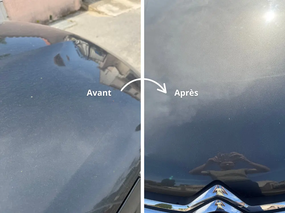 Avant-Après ShinyXClean voiture capot